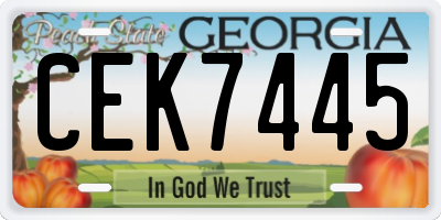 GA license plate CEK7445