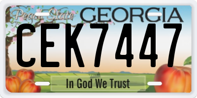 GA license plate CEK7447