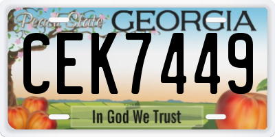 GA license plate CEK7449