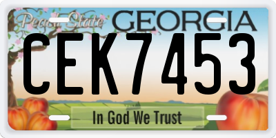 GA license plate CEK7453