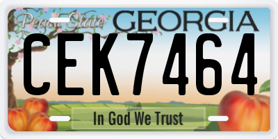 GA license plate CEK7464