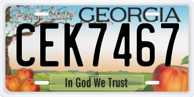 GA license plate CEK7467