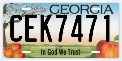 GA license plate CEK7471
