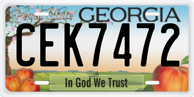 GA license plate CEK7472
