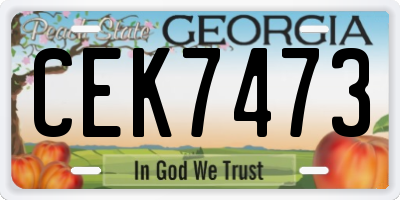 GA license plate CEK7473