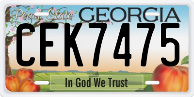 GA license plate CEK7475