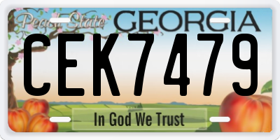 GA license plate CEK7479