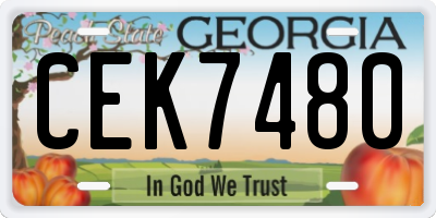 GA license plate CEK7480