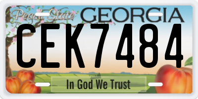 GA license plate CEK7484