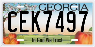 GA license plate CEK7497