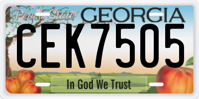 GA license plate CEK7505