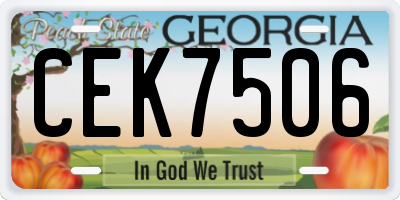 GA license plate CEK7506