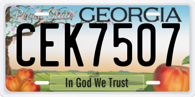 GA license plate CEK7507