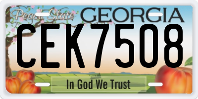 GA license plate CEK7508