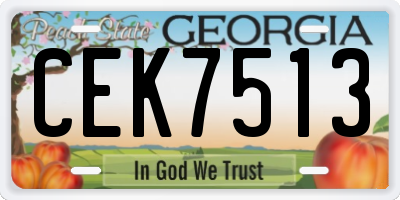 GA license plate CEK7513