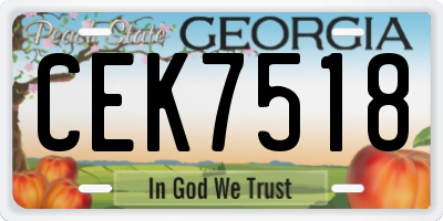 GA license plate CEK7518