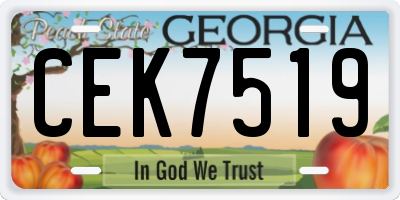 GA license plate CEK7519
