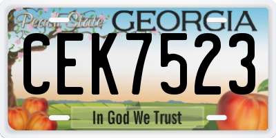 GA license plate CEK7523
