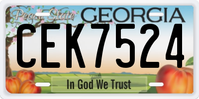 GA license plate CEK7524