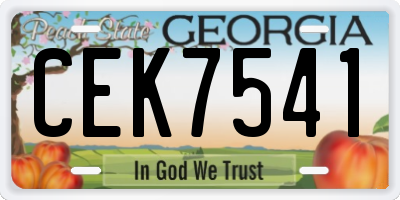 GA license plate CEK7541