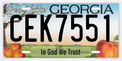GA license plate CEK7551