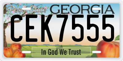 GA license plate CEK7555