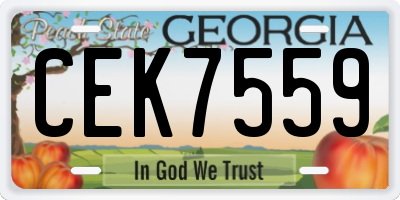 GA license plate CEK7559