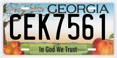 GA license plate CEK7561