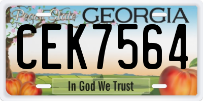 GA license plate CEK7564