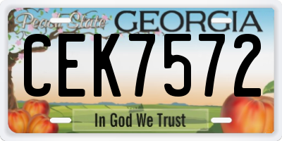 GA license plate CEK7572