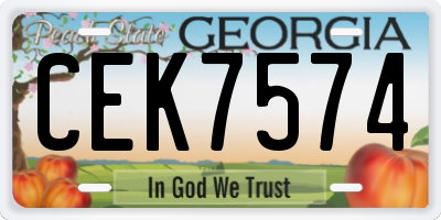 GA license plate CEK7574