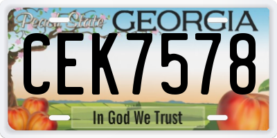 GA license plate CEK7578
