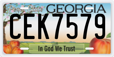 GA license plate CEK7579