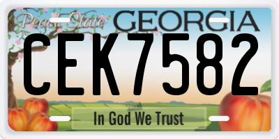 GA license plate CEK7582