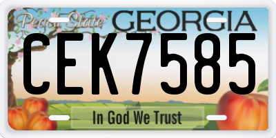 GA license plate CEK7585