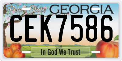 GA license plate CEK7586