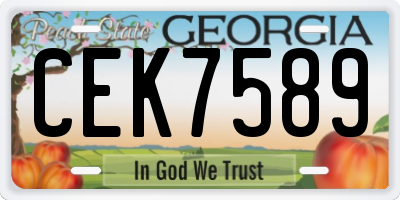 GA license plate CEK7589