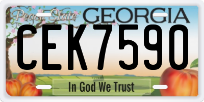 GA license plate CEK7590