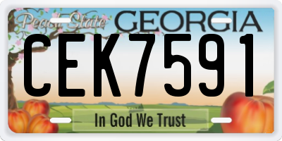 GA license plate CEK7591