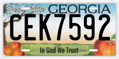 GA license plate CEK7592