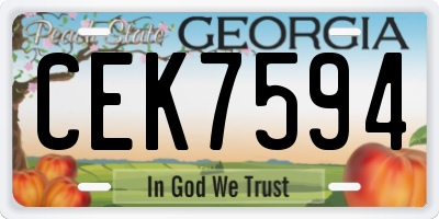 GA license plate CEK7594