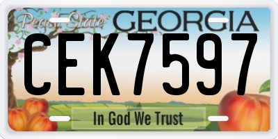GA license plate CEK7597