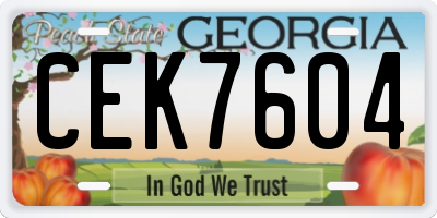 GA license plate CEK7604