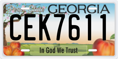 GA license plate CEK7611