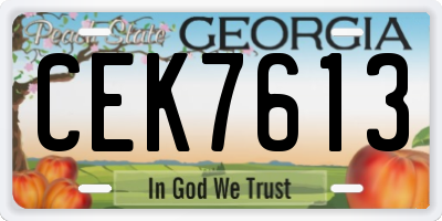 GA license plate CEK7613