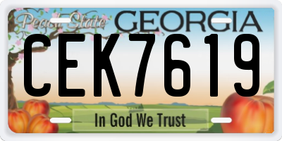 GA license plate CEK7619