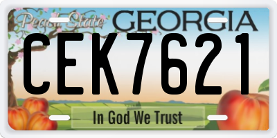 GA license plate CEK7621