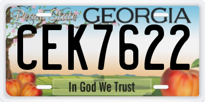 GA license plate CEK7622