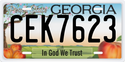 GA license plate CEK7623
