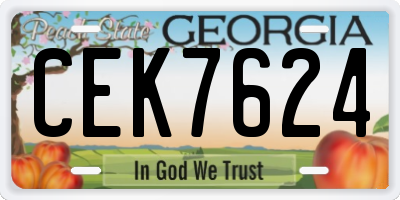 GA license plate CEK7624